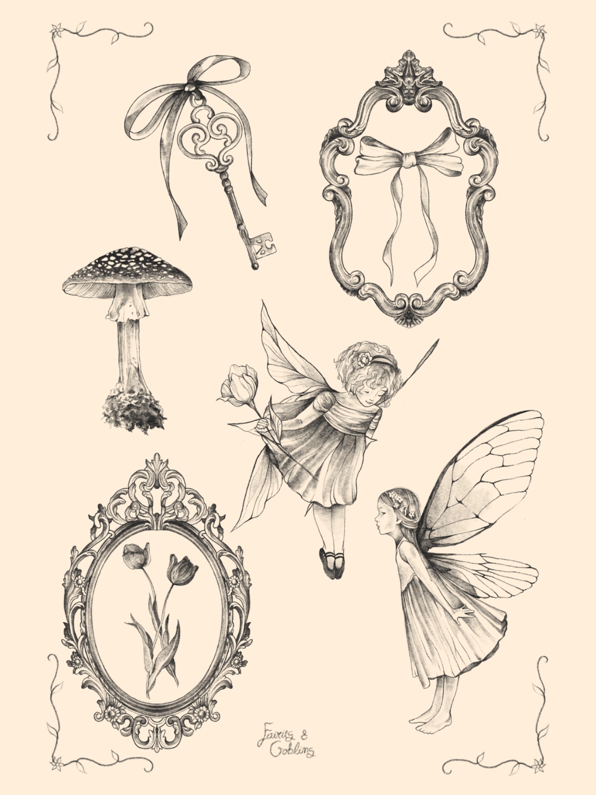 Antique Fables flash tattoo sheet by Fairies & Goblins — Lisbon tattoo artist