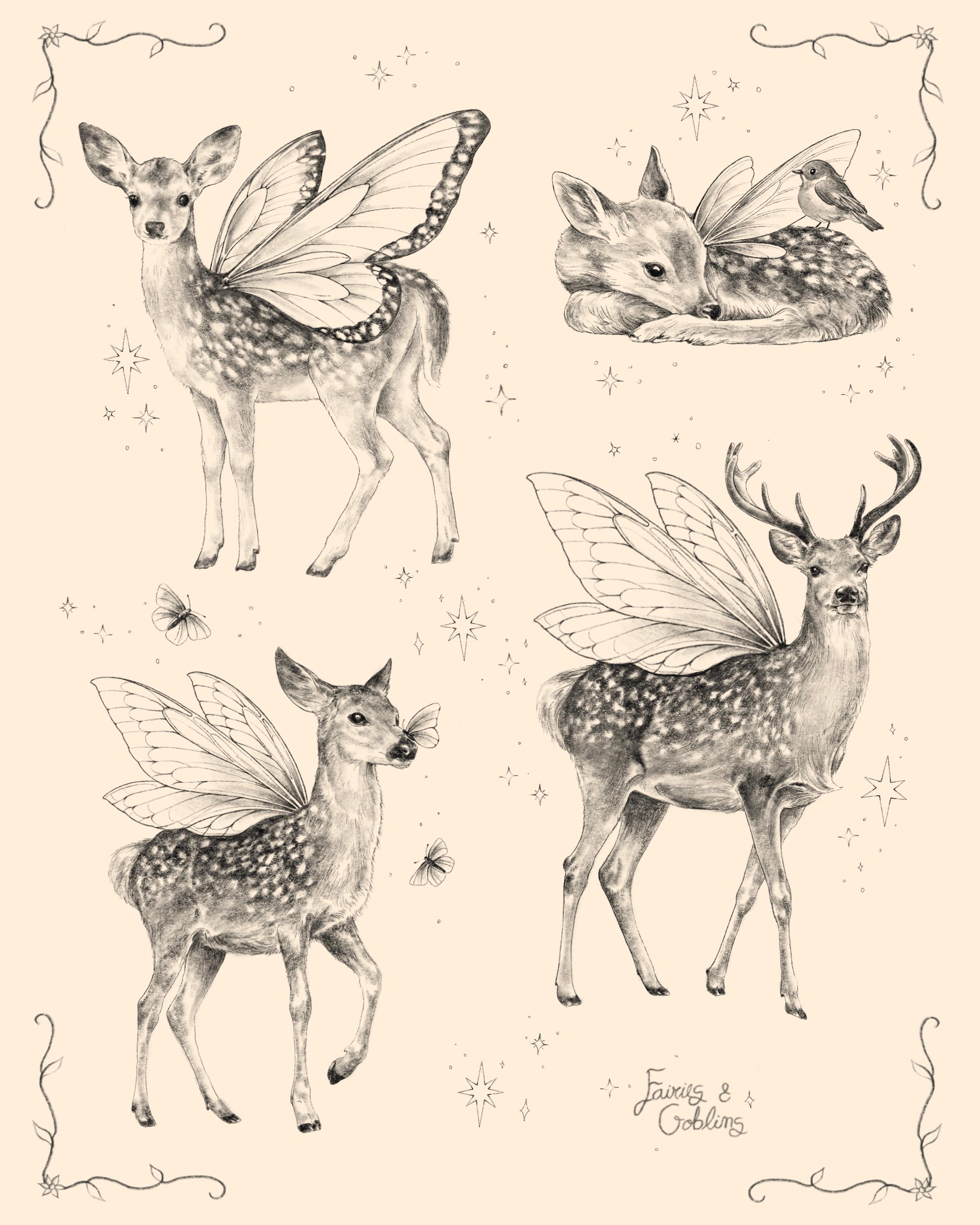 Celestial Beings flash tattoo sheet by Fairies & Goblins — Lisbon tattoo artist