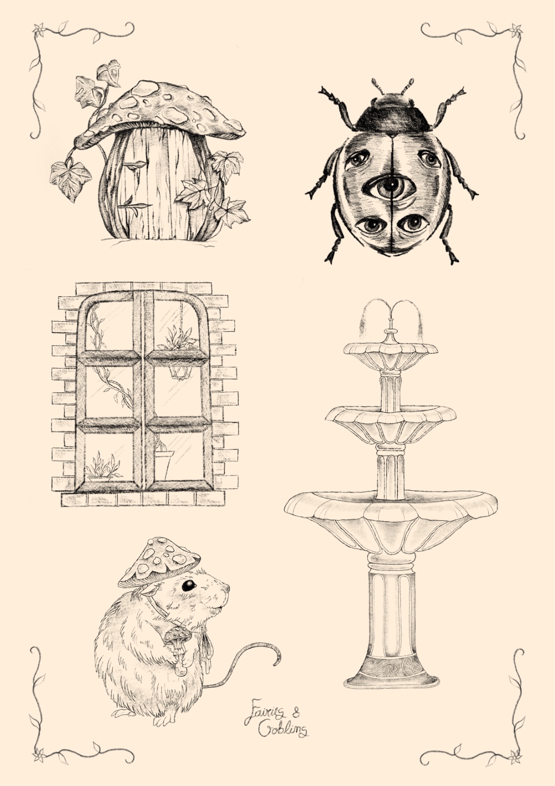Fae Whisker flash tattoo sheet by Fairies & Goblins — Lisbon tattoo artist